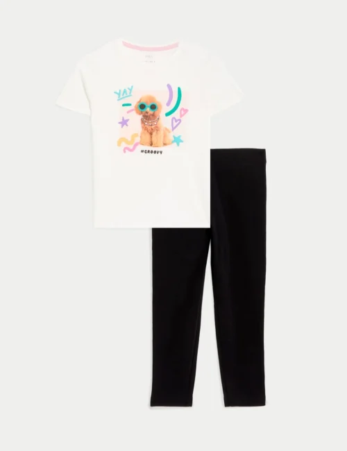 Cotton Rich Dog Top & Bottom Outfit (2-8 Yrs)