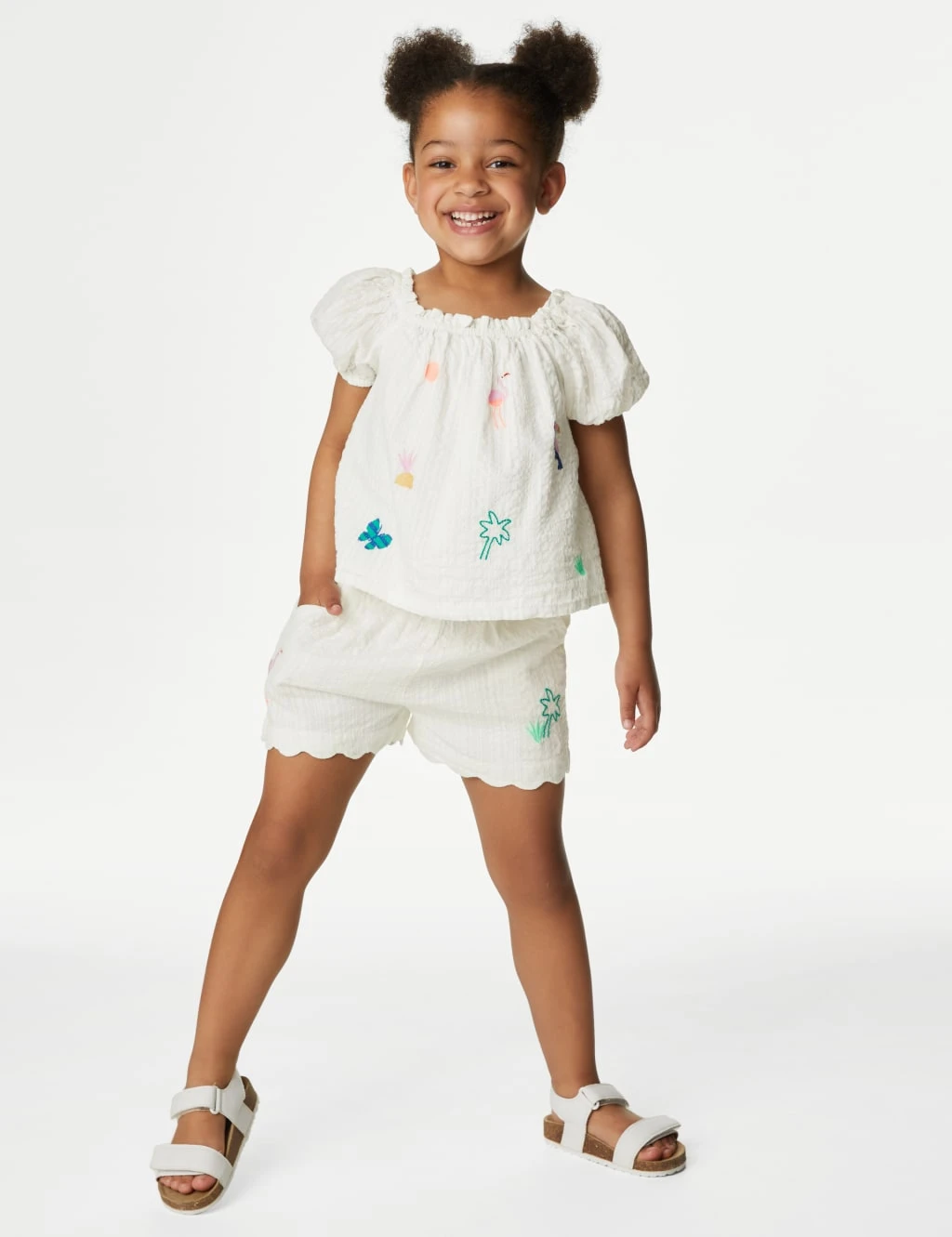 Pure Cotton Embroidered Top & Bottom Outfit (2-8 Yrs) 1 Pure Cotton Embroidered Top & Bottom Outfit (2-8 Yrs)