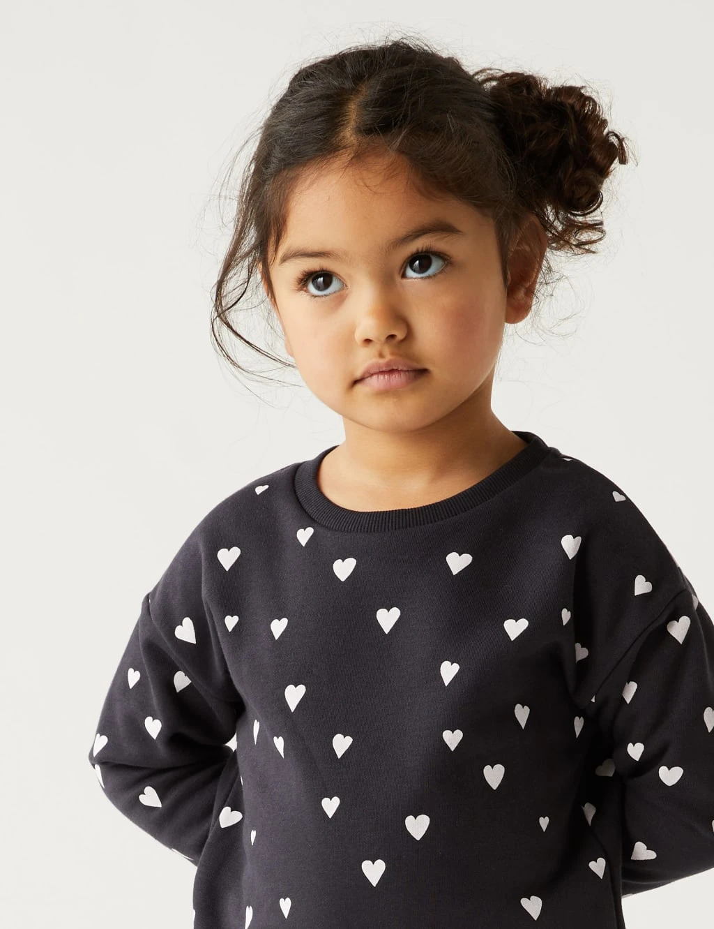 Cotton Rich Heart Print Sweatshirt (2-8 Yrs) 3 Cotton Rich Heart Print Sweatshirt (2-8 Yrs) - Image 3