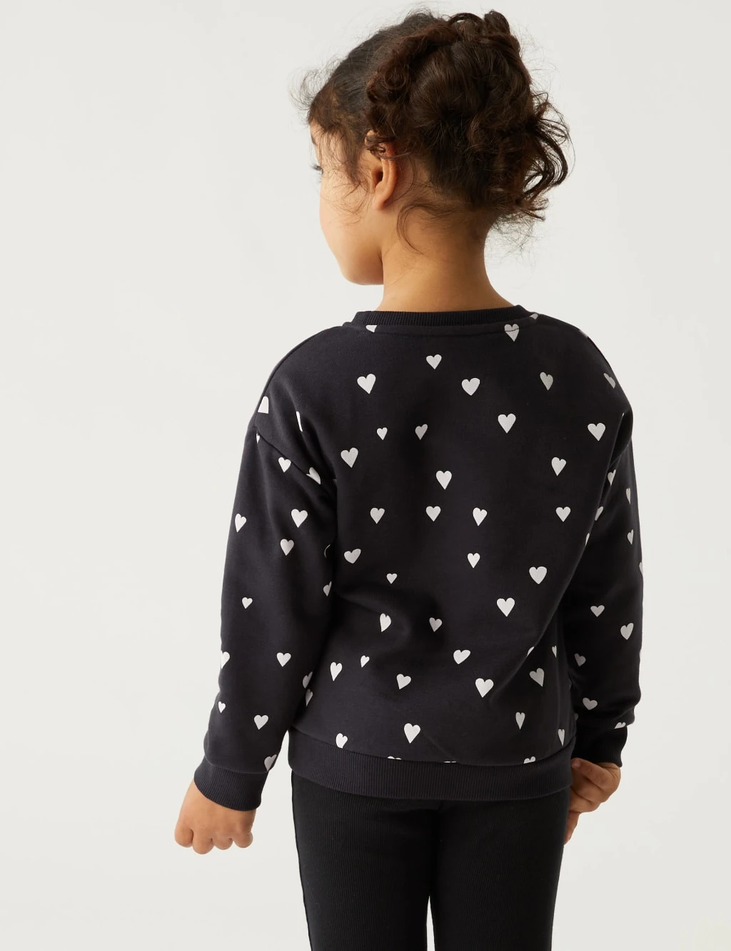 Cotton Rich Heart Print Sweatshirt (2-8 Yrs) 4 Cotton Rich Heart Print Sweatshirt (2-8 Yrs) - Image 4