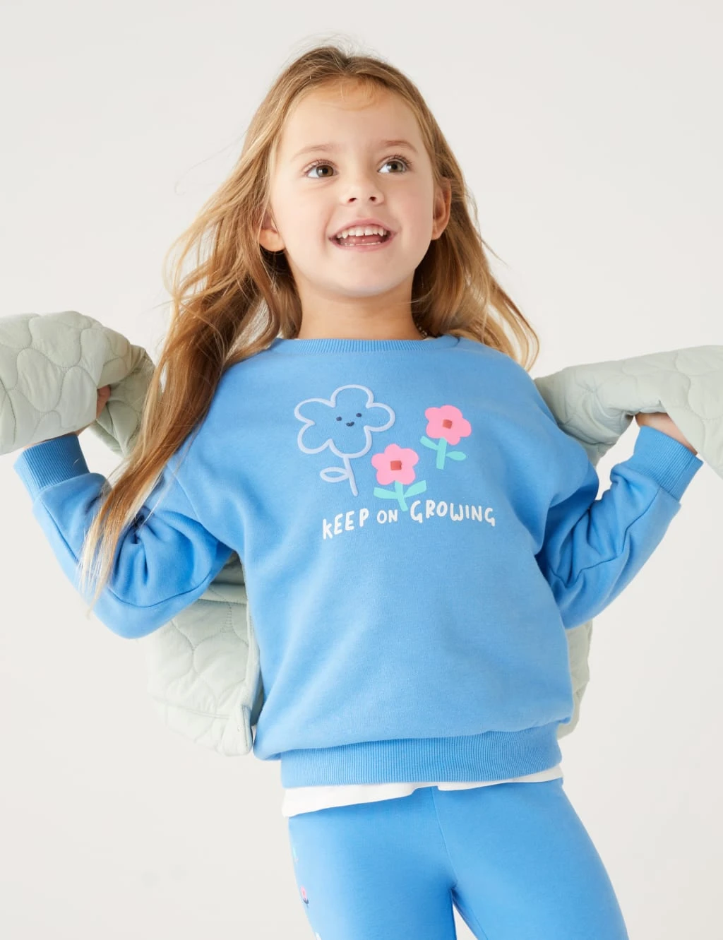 Cotton Rich Flower Sweatshirt (2-8 Yrs) 1 Cotton Rich Flower Sweatshirt (2-8 Yrs)