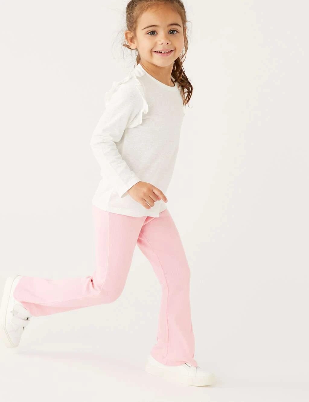 Cotton Rich Ribbed Kick Flare Leggings (2-8 Yrs) 3 Cotton Rich Ribbed Kick Flare Leggings (2-8 Yrs) - Image 3