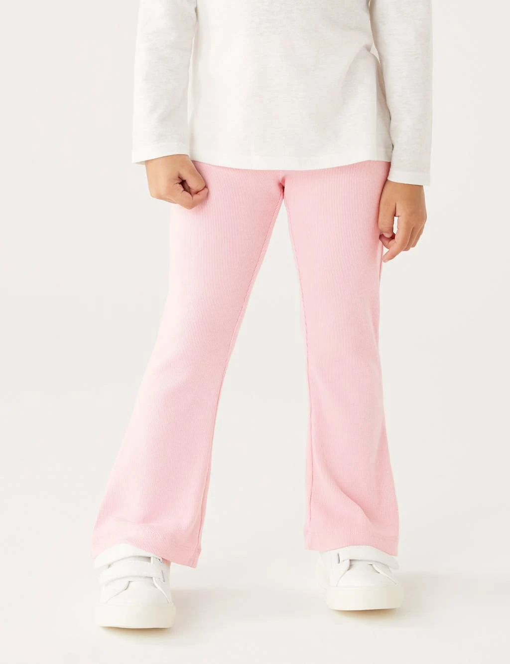 Cotton Rich Ribbed Kick Flare Leggings (2-8 Yrs) 4 Cotton Rich Ribbed Kick Flare Leggings (2-8 Yrs) - Image 4