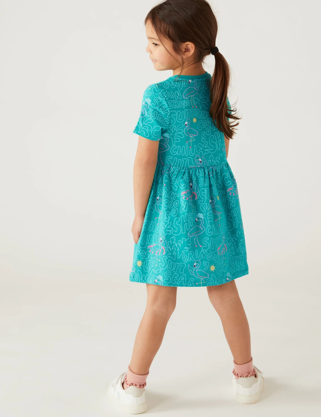 Pure Cotton Flamingo Dress (2-8 Yrs) 4 Pure Cotton Flamingo Dress (2-8 Yrs) - Image 4