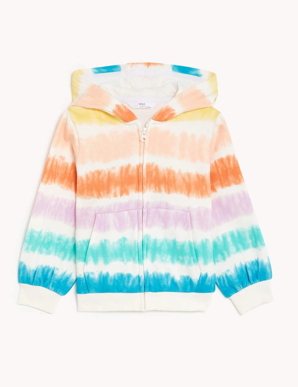 Cotton Rich Tie Dye Zip Hoodie (2-8 Yrs) 2 Cotton Rich Tie Dye Zip Hoodie (2-8 Yrs) - Image 2