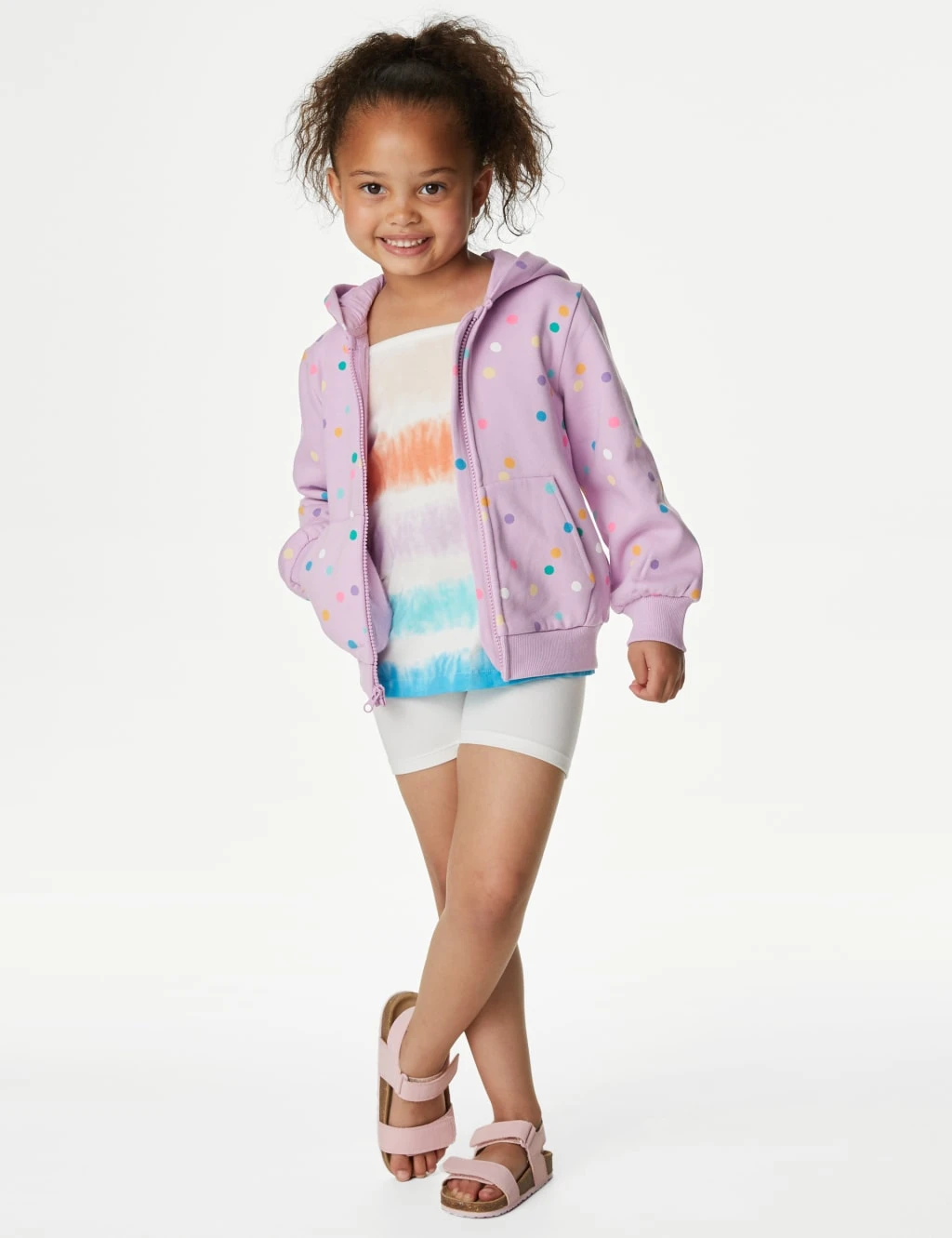 Cotton Rich Spotted Zip Hoodie (2-8 Yrs) 3 Cotton Rich Spotted Zip Hoodie (2-8 Yrs) - Image 3