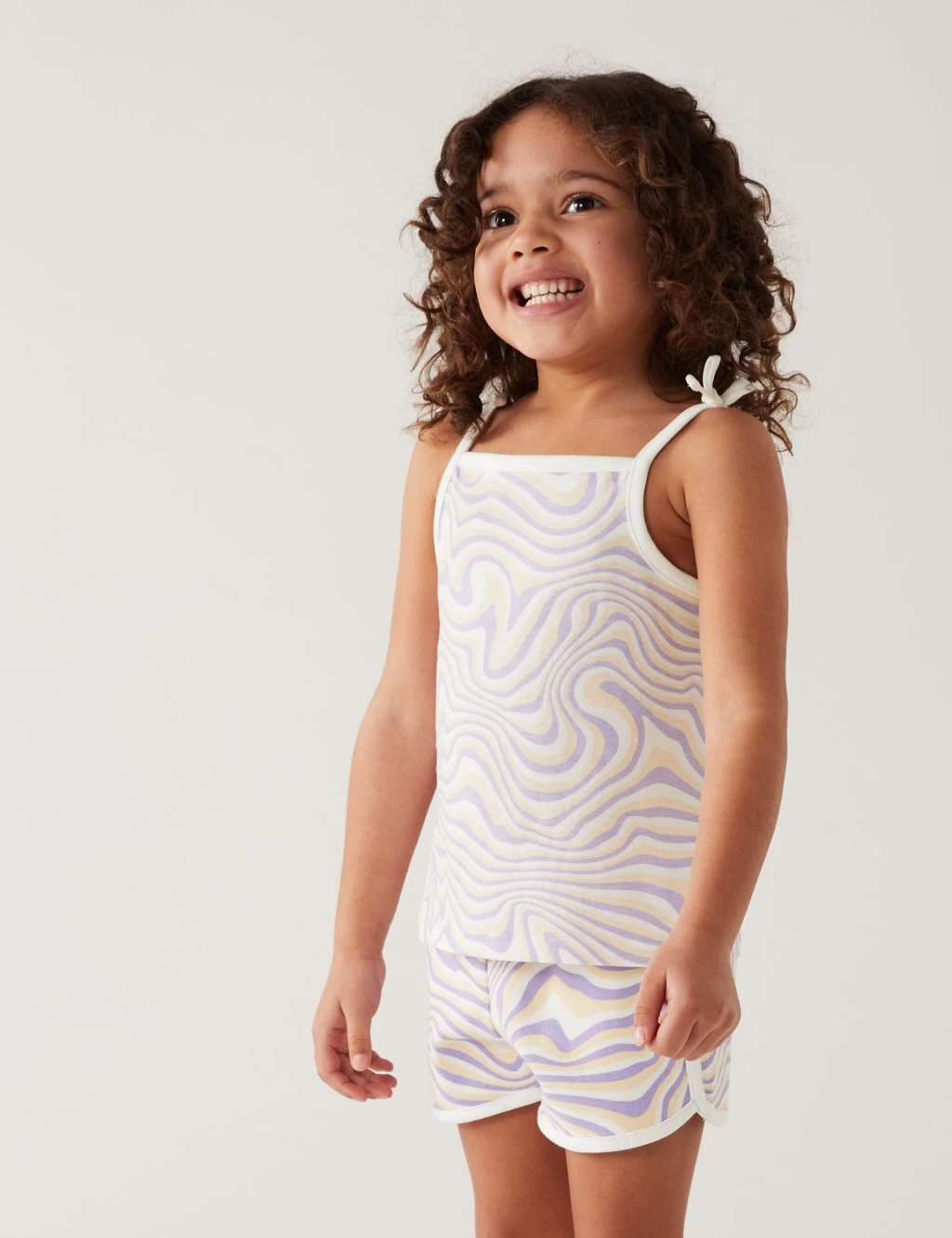 Pure Cotton Swirl Print Strappy Top (2-8 Yrs) 3 Pure Cotton Swirl Print Strappy Top (2-8 Yrs) - Image 3