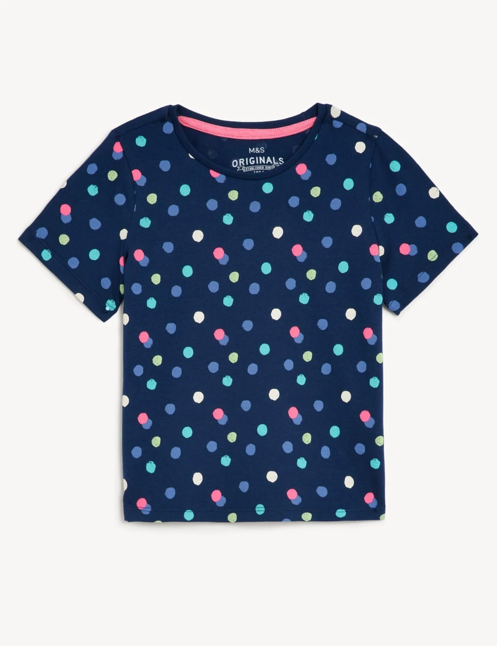 Pure Cotton Spotted T-Shirt (2-8 Yrs) 2 Pure Cotton Spotted T-Shirt (2-8 Yrs) - Image 2