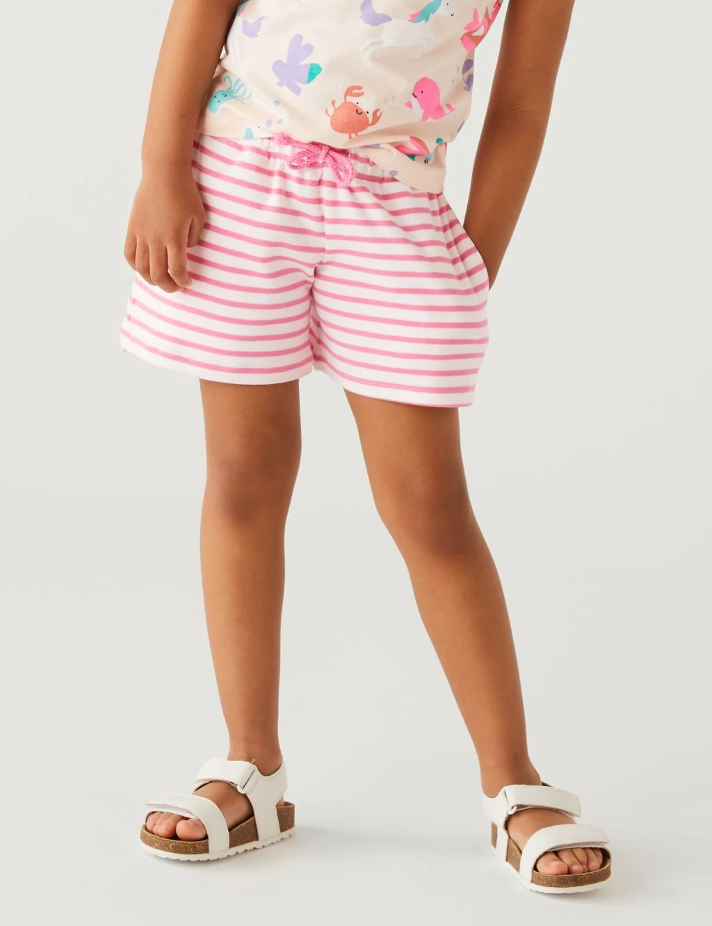 Pure Cotton Striped Shorts (2-8 Yrs) 3 Pure Cotton Striped Shorts (2-8 Yrs) - Image 3
