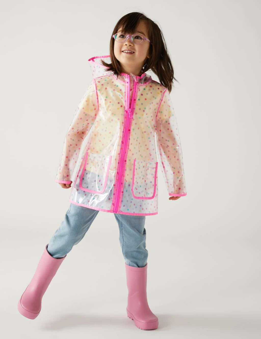 Glitter Spotted Fisherman Coat (2-8 Yrs) 1 Glitter Spotted Fisherman Coat (2-8 Yrs)