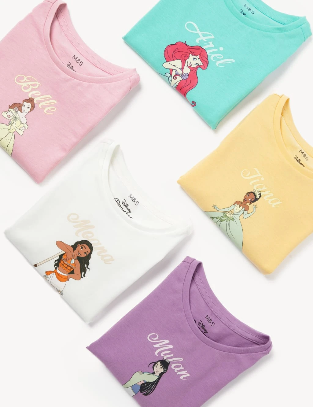5pk Pure Cotton Disney Princess™ Tops (2-8 Yrs) 1 5pk Pure Cotton Disney Princess™ Tops (2-8 Yrs)