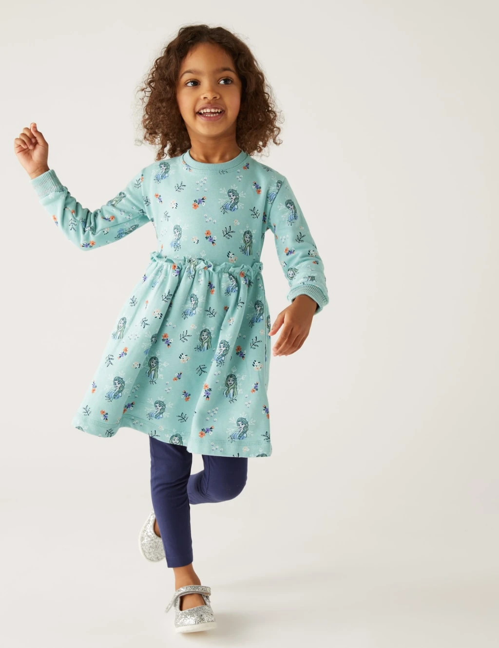 Cotton Rich Frozen™ Frill Dress (2-10 Yrs) 1 Cotton Rich Frozen™ Frill Dress (2-10 Yrs)
