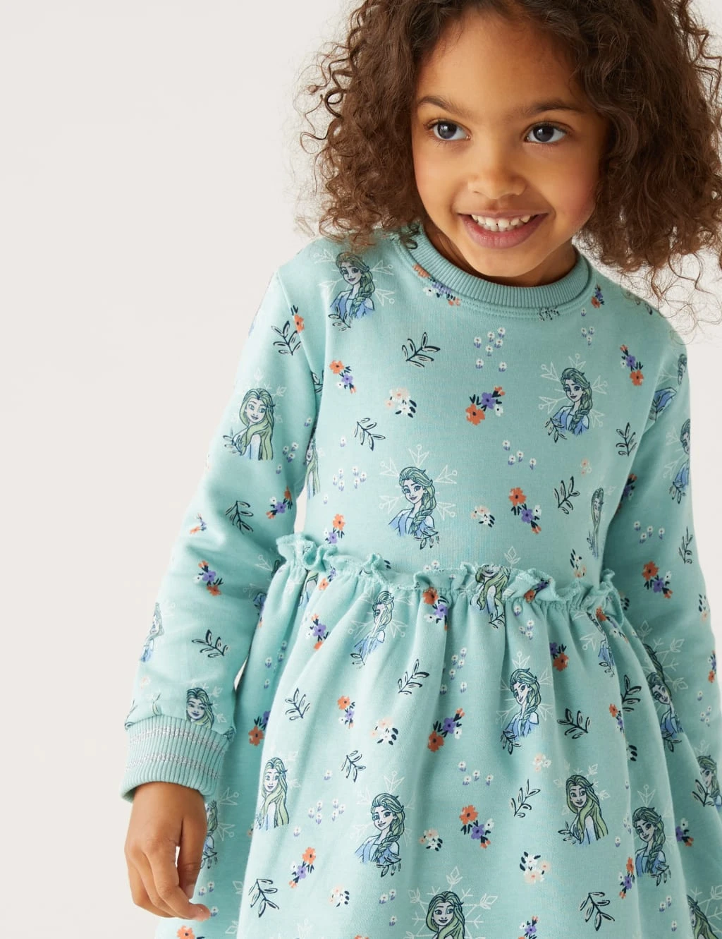 Cotton Rich Frozen™ Frill Dress (2-10 Yrs) 3 Cotton Rich Frozen™ Frill Dress (2-10 Yrs) - Image 3
