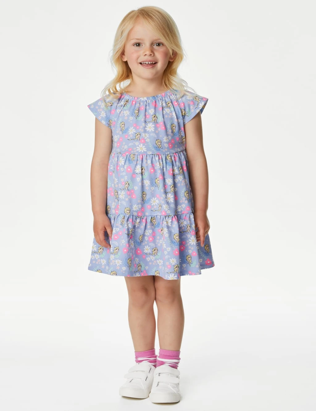 Pure Cotton Disney Frozen™ Tiered Dress (2-10 Yrs) 1 Pure Cotton Disney Frozen™ Tiered Dress (2-10 Yrs)