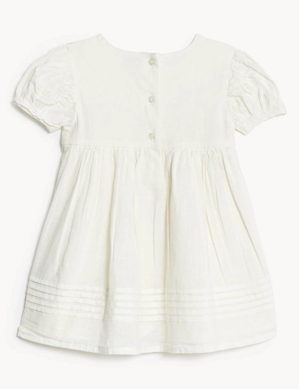 Cotton Rich Embroidered Dress (0-3 Yrs) 2 Cotton Rich Embroidered Dress (0-3 Yrs) - Image 2