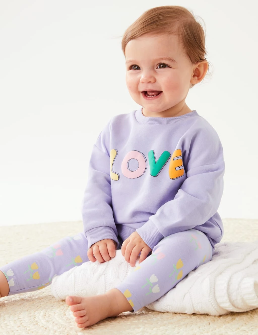 Cotton Rich Tulip Print Leggings (0-3 Yrs) 1 Cotton Rich Tulip Print Leggings (0-3 Yrs)