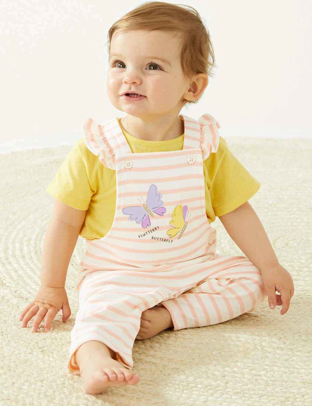 Pure Cotton Striped Dungarees (0-3 Yrs) 5 Pure Cotton Striped Dungarees (0-3 Yrs) - Image 5