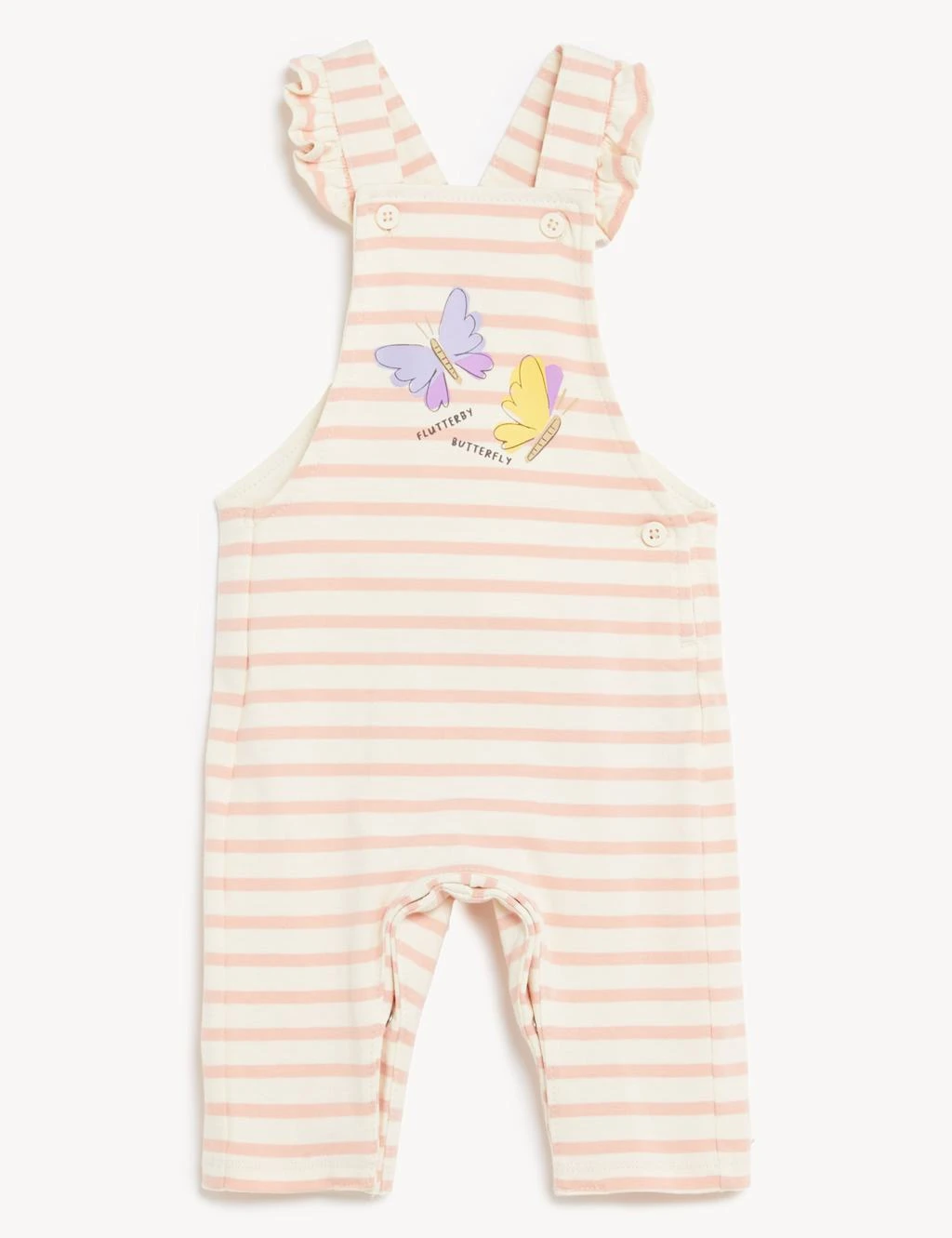 Pure Cotton Striped Dungarees (0-3 Yrs) 2 Pure Cotton Striped Dungarees (0-3 Yrs) - Image 2