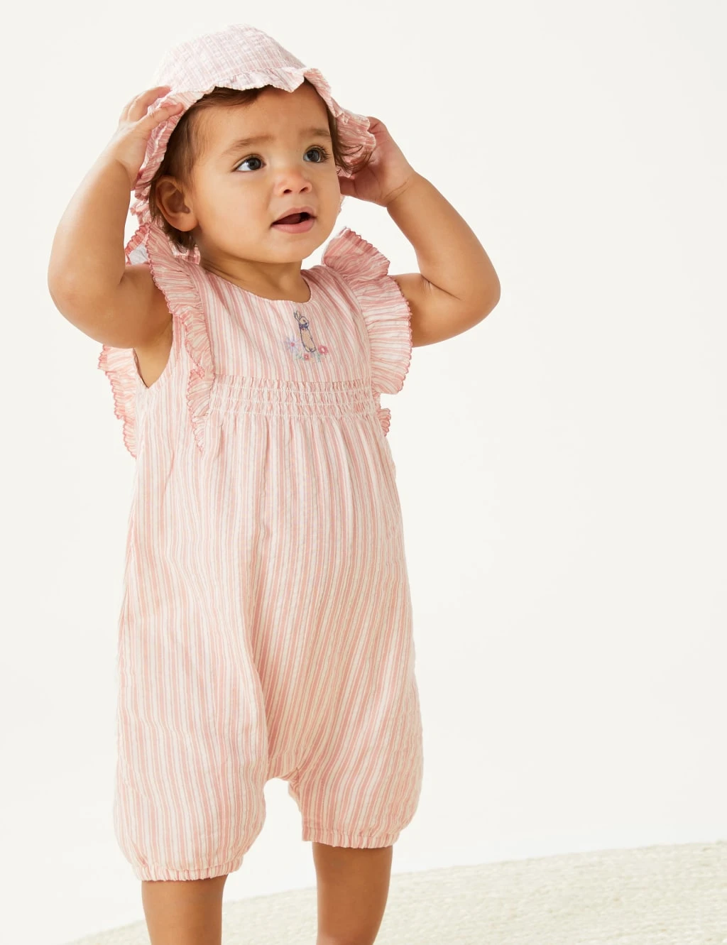 Pure Cotton Peter Rabbit™ Striped Romper (0-3 Yrs) 1 Pure Cotton Peter Rabbit™ Striped Romper (0-3 Yrs)