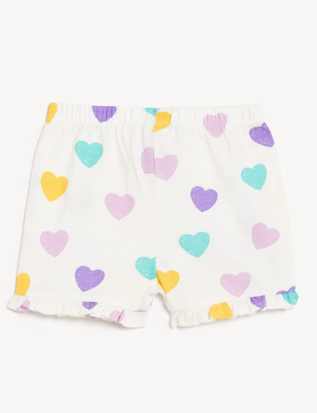 Pure Cotton Heart Print Frill Shorts (0-3 Yrs) 3 Pure Cotton Heart Print Frill Shorts (0-3 Yrs) - Image 3