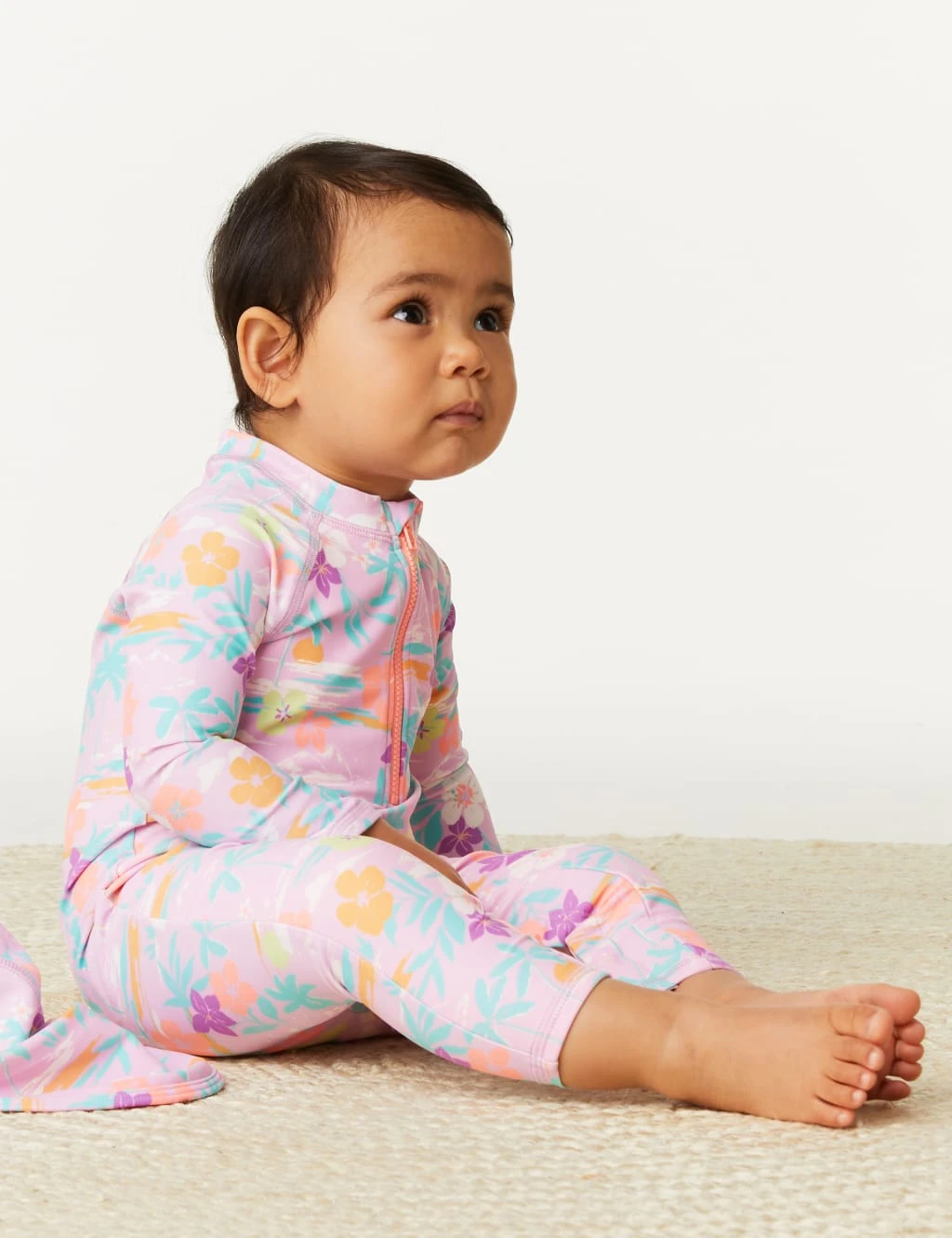 2pc Tropical Short Leg Swimsuit & Hat Set (0-3 Yrs) 6 2pc Tropical Short Leg Swimsuit & Hat Set (0-3 Yrs) - Image 6