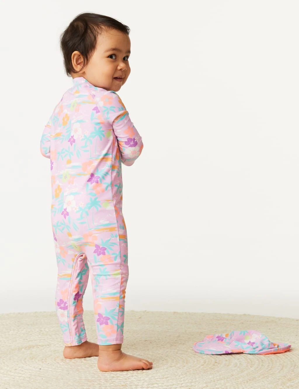 2pc Tropical Short Leg Swimsuit & Hat Set (0-3 Yrs) 7 2pc Tropical Short Leg Swimsuit & Hat Set (0-3 Yrs) - Image 7