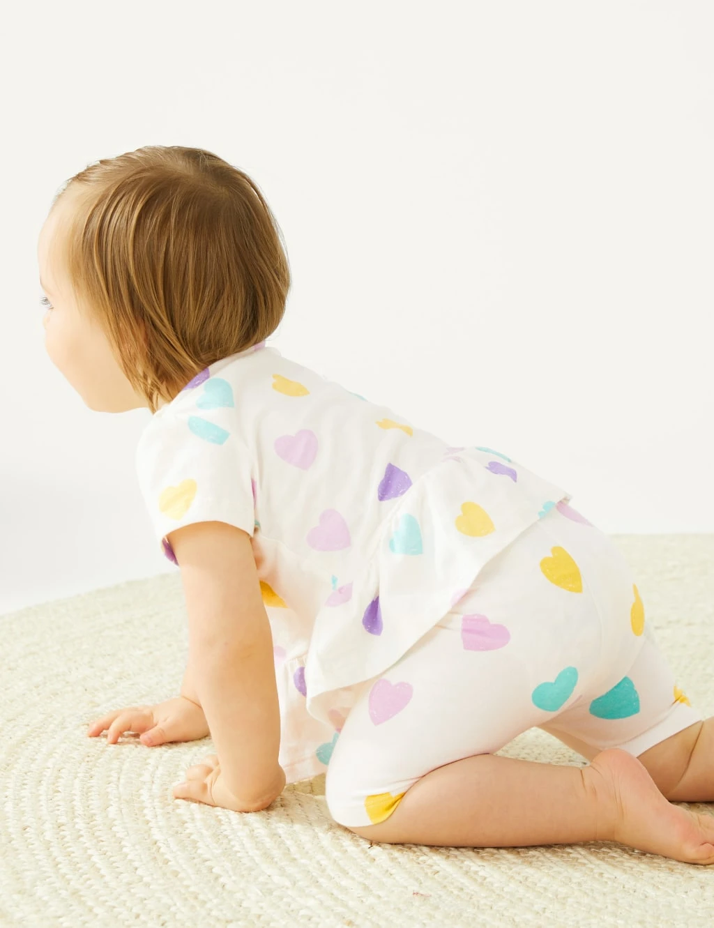 Cotton Rich Heart Print Shorts (0-3 Yrs) 1 Cotton Rich Heart Print Shorts (0-3 Yrs)