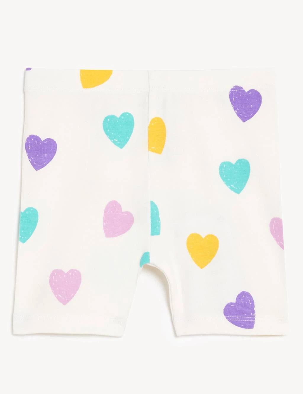 Cotton Rich Heart Print Shorts (0-3 Yrs) 2 Cotton Rich Heart Print Shorts (0-3 Yrs) - Image 2