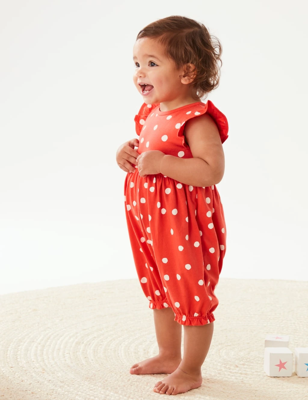Pure Cotton Spot Print Romper (0-3 Yrs) 1 Pure Cotton Spot Print Romper (0-3 Yrs)