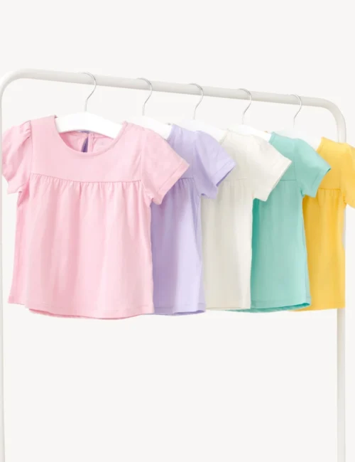 5pk Pure Cotton T-Shirts (0-3 Yrs)