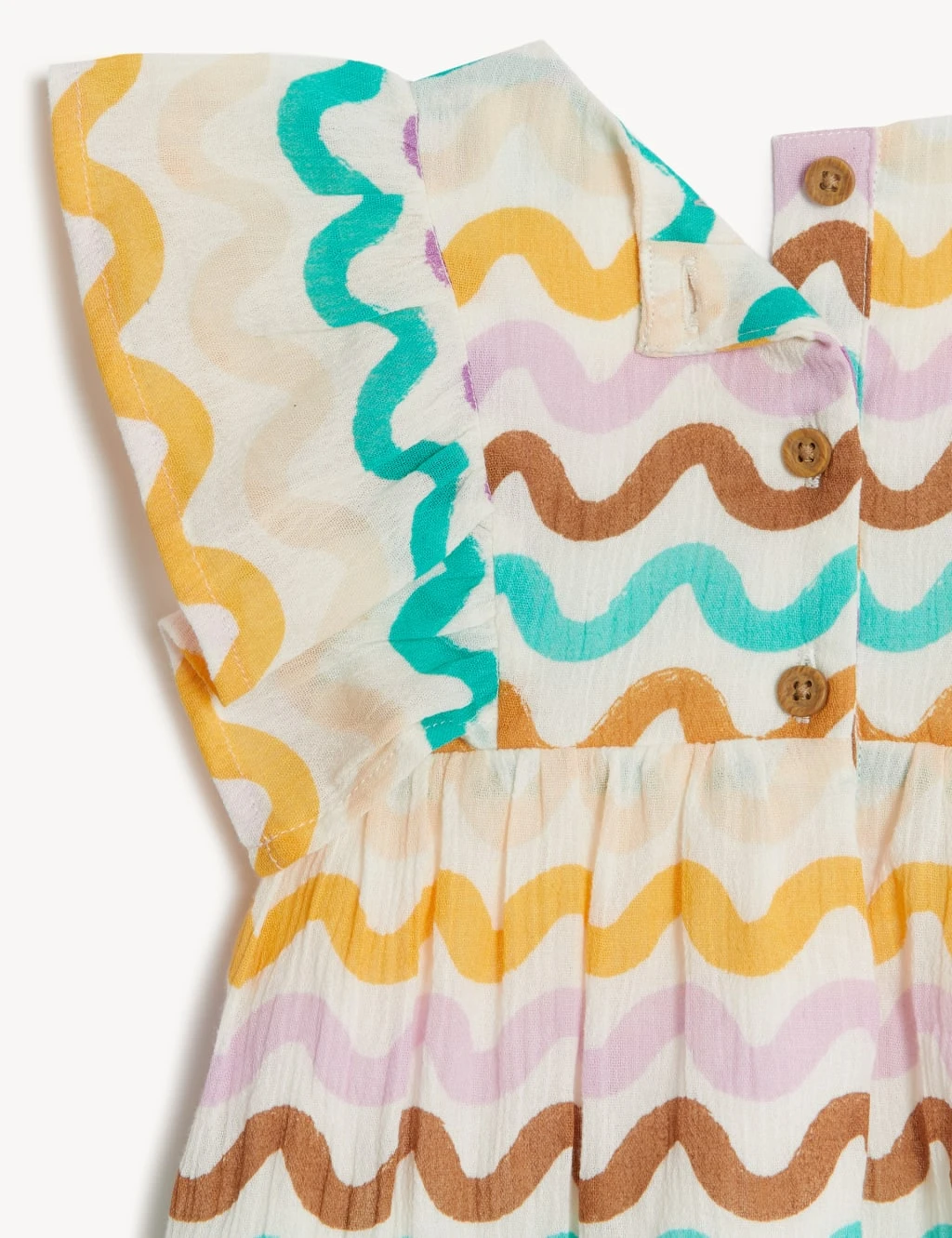 Pure Cotton Printed Frill Dress (0-3 Yrs) 4 Pure Cotton Printed Frill Dress (0-3 Yrs) - Image 4