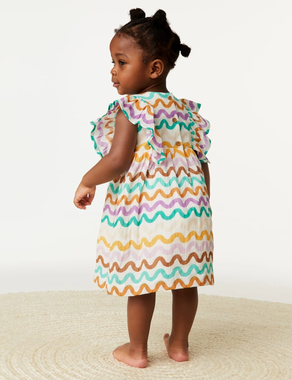 Pure Cotton Printed Frill Dress (0-3 Yrs) 6 Pure Cotton Printed Frill Dress (0-3 Yrs) - Image 6