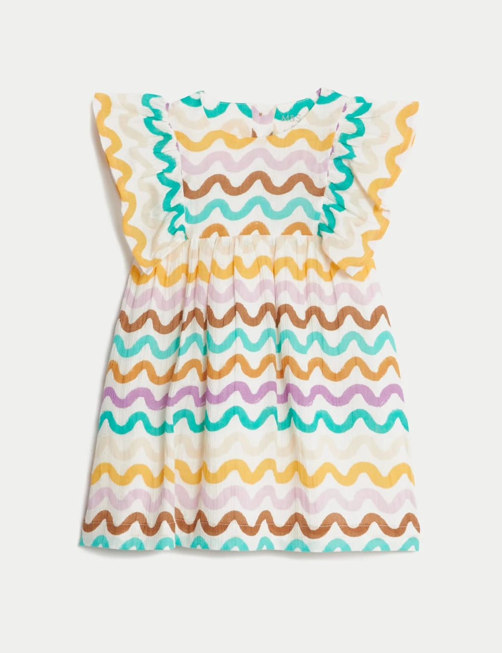 Pure Cotton Printed Frill Dress (0-3 Yrs) 2 Pure Cotton Printed Frill Dress (0-3 Yrs) - Image 2