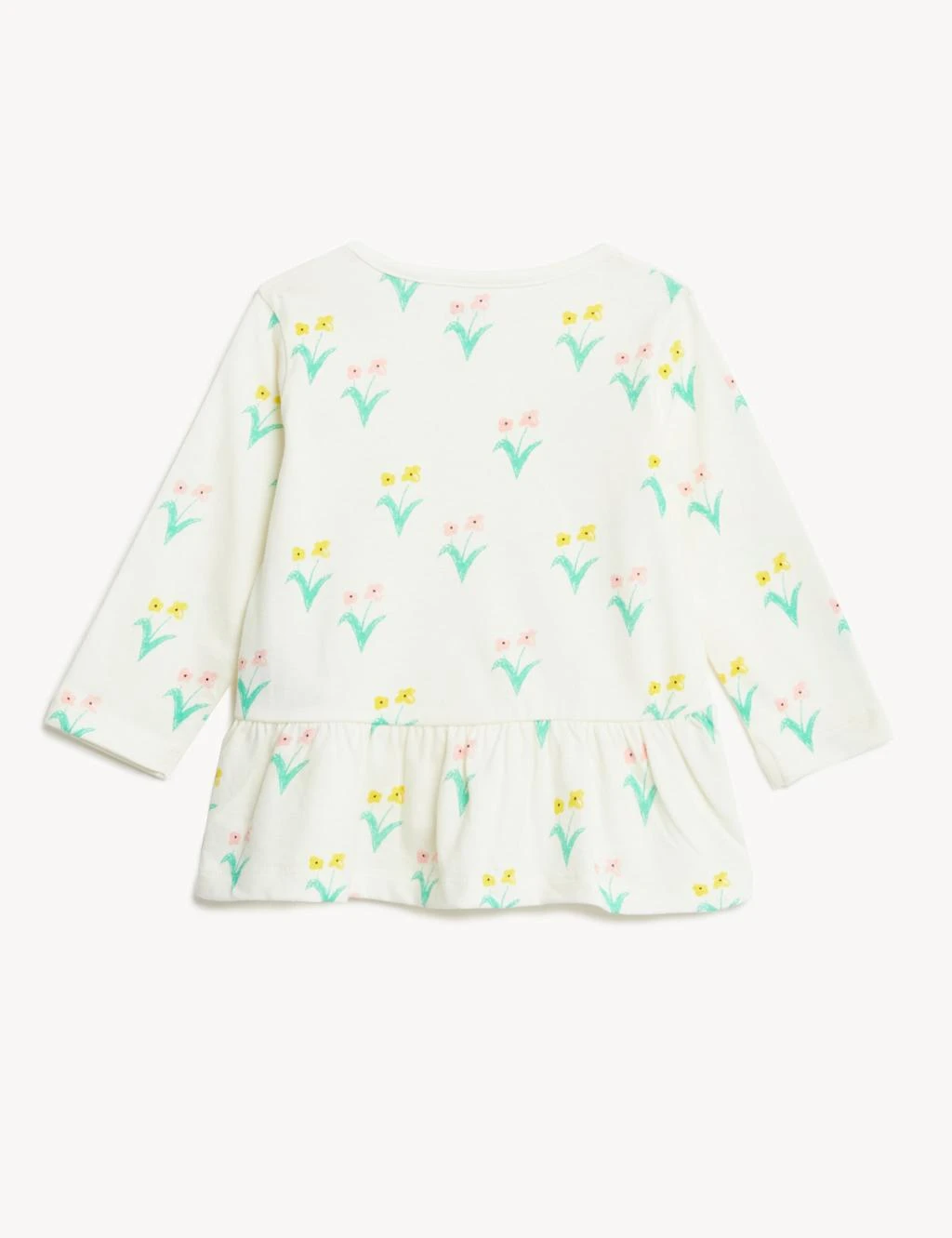 Pure Cotton Floral Top (0-3 Yrs) 3 Pure Cotton Floral Top (0-3 Yrs) - Image 3
