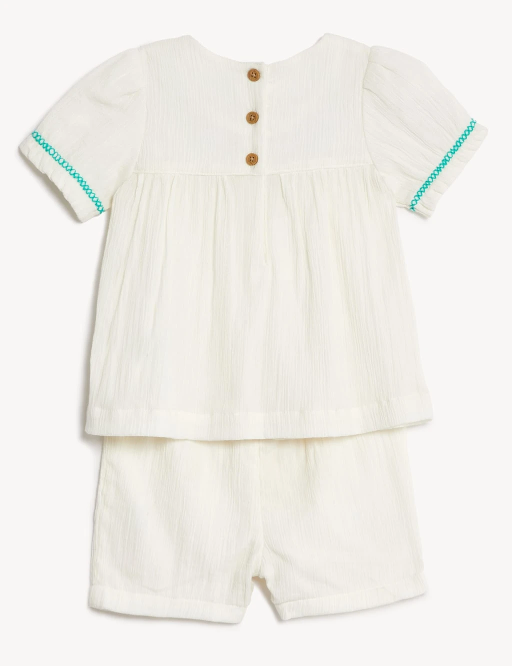 2pc Pure Cotton Embroidered Outfit (0-3 Yrs) 3 2pc Pure Cotton Embroidered Outfit (0-3 Yrs) - Image 3