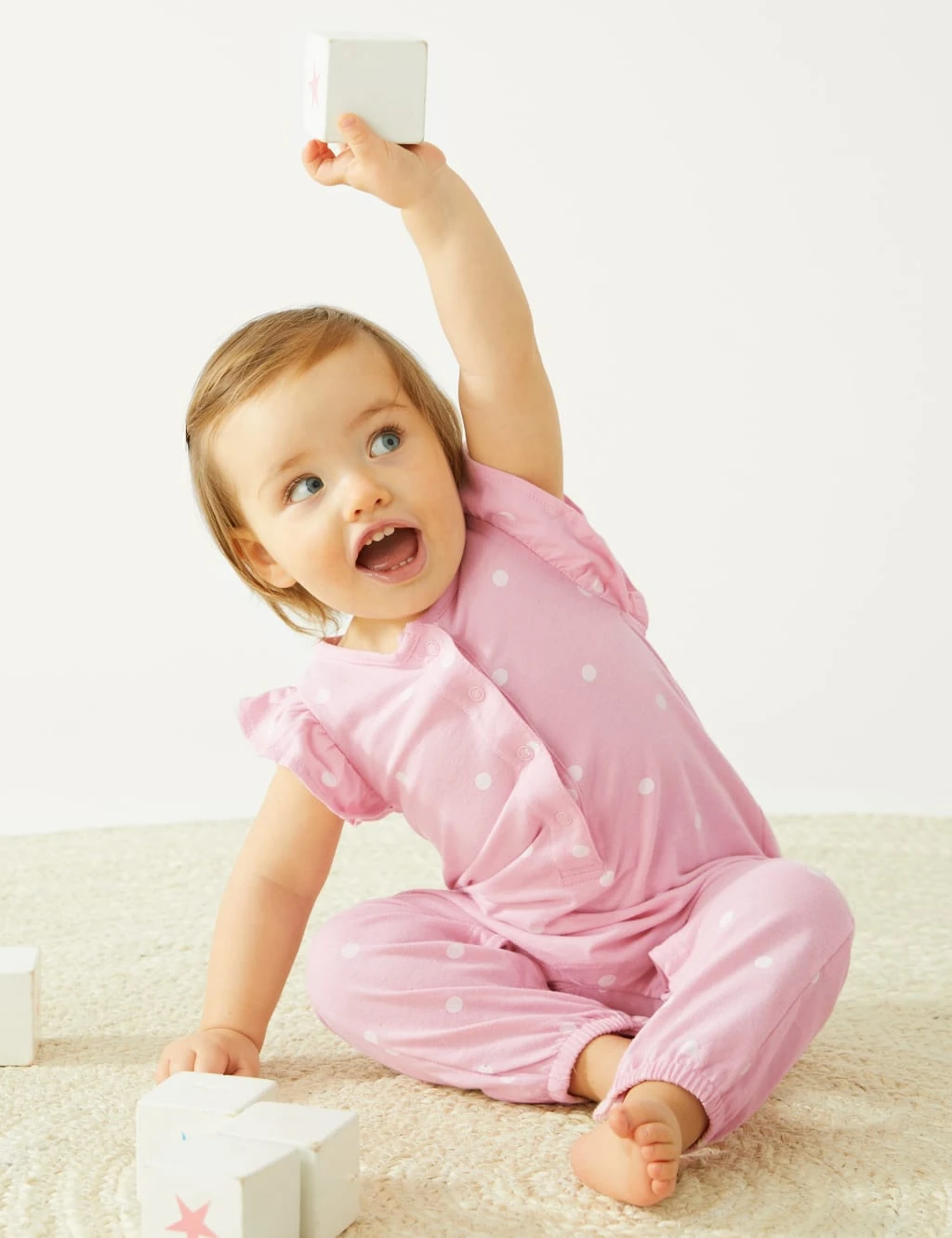 Pure Cotton Spot Romper (0-3 Yrs) 1 Pure Cotton Spot Romper (0-3 Yrs)