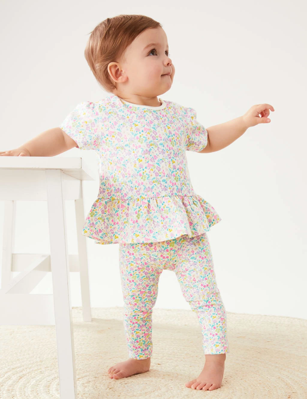 Cotton Rich Floral Leggings (0-3 Yrs) 1 Cotton Rich Floral Leggings (0-3 Yrs)