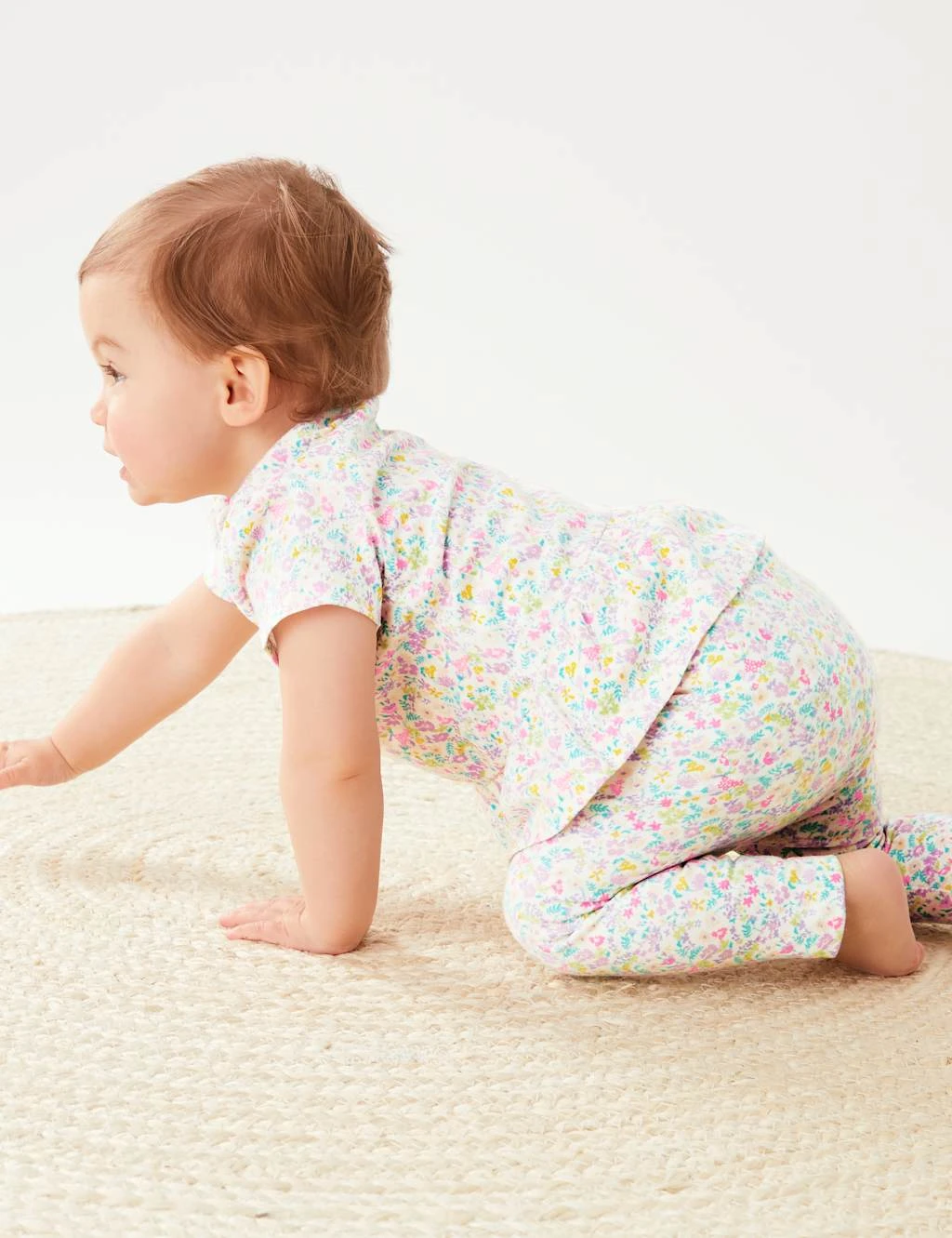 Cotton Rich Floral Leggings (0-3 Yrs) 5 Cotton Rich Floral Leggings (0-3 Yrs) - Image 5