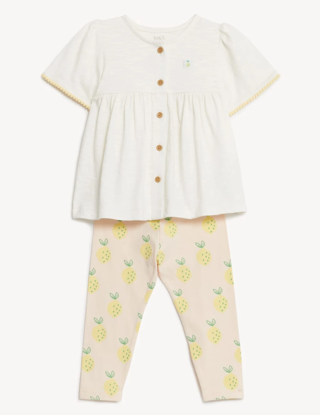 2pc Cotton Rich Lemon Outfit (0-3 Yrs) 2 2pc Cotton Rich Lemon Outfit (0-3 Yrs) - Image 2