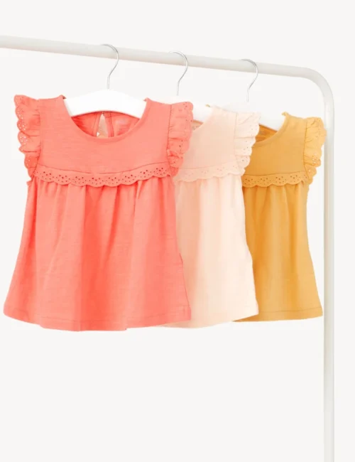 3pk Pure Cotton Tops (0-3 Yrs)