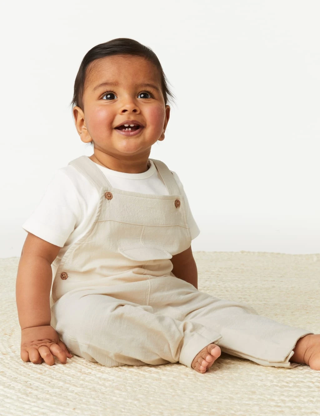 2pc Cotton Blend Dungarees Outfit (0-3 Yrs) 1 2pc Cotton Blend Dungarees Outfit (0-3 Yrs)