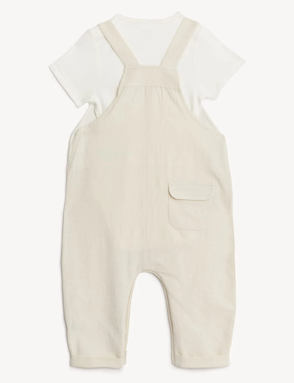 2pc Cotton Blend Dungarees Outfit (0-3 Yrs) 3 2pc Cotton Blend Dungarees Outfit (0-3 Yrs) - Image 3