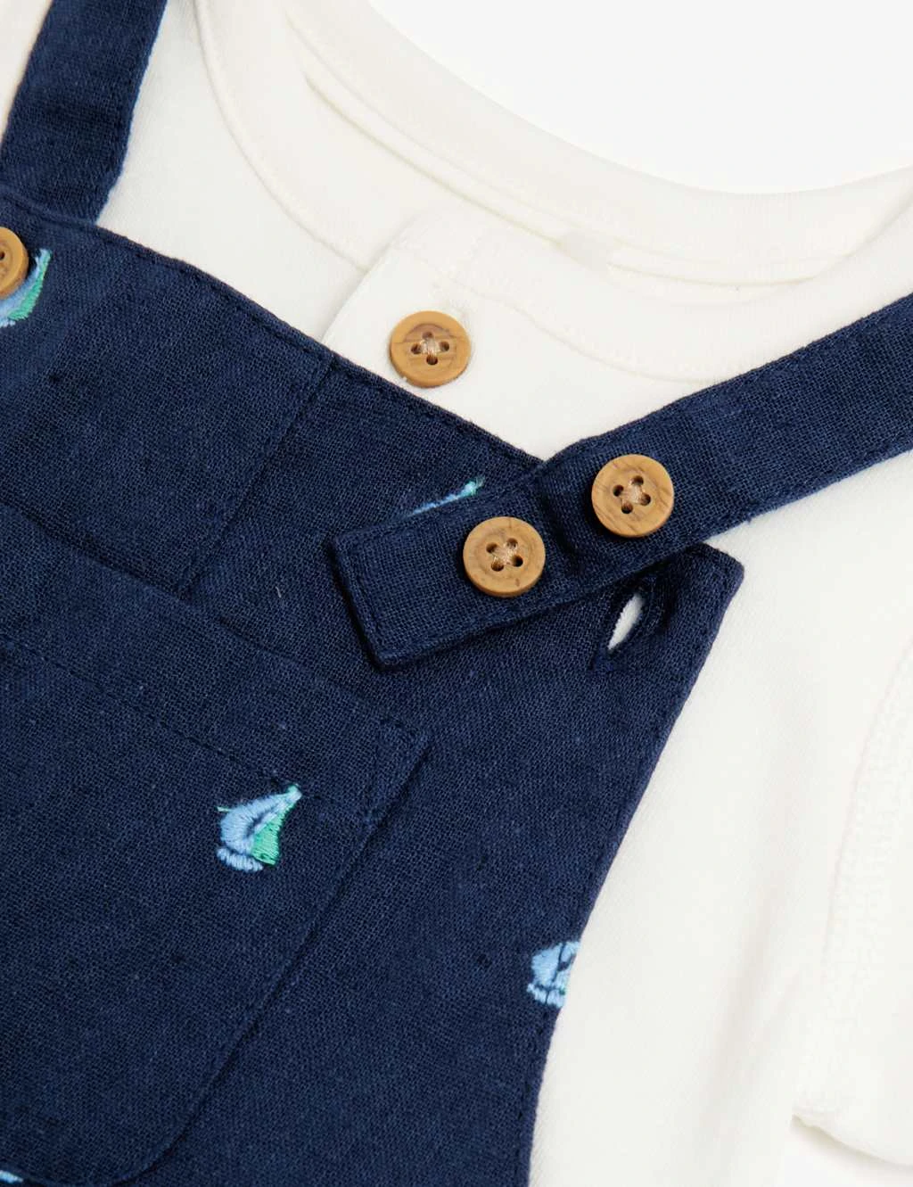 2pc Cotton Rich Embroidered Boat Outfit (0-3 Yrs) 6 2pc Cotton Rich Embroidered Boat Outfit (0-3 Yrs) - Image 6