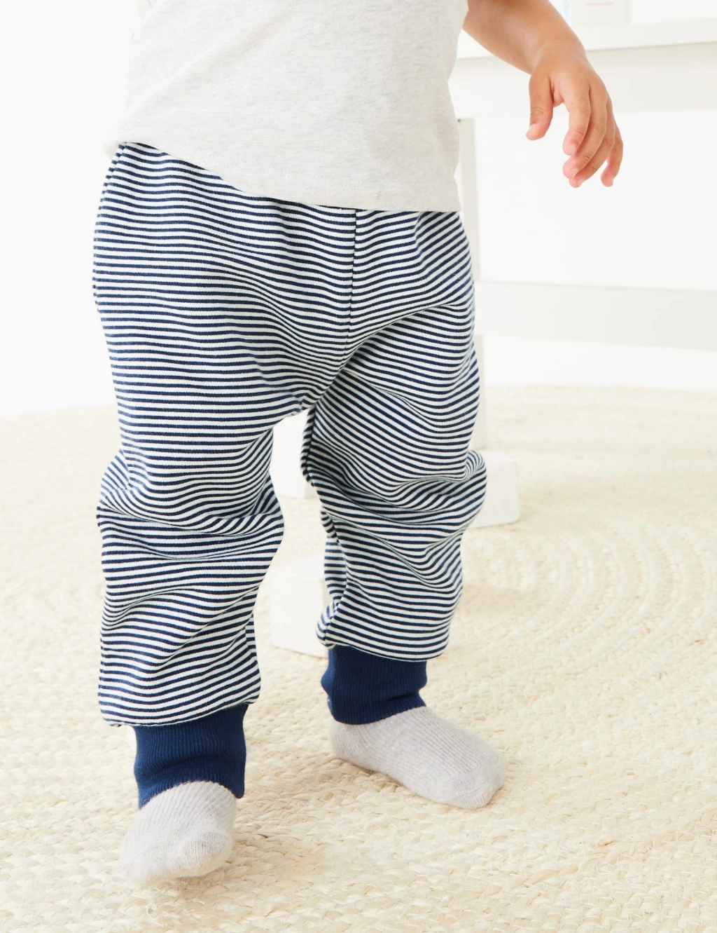 Cotton Rich Striped Joggers (0-3 Yrs) 5 Cotton Rich Striped Joggers (0-3 Yrs) - Image 5