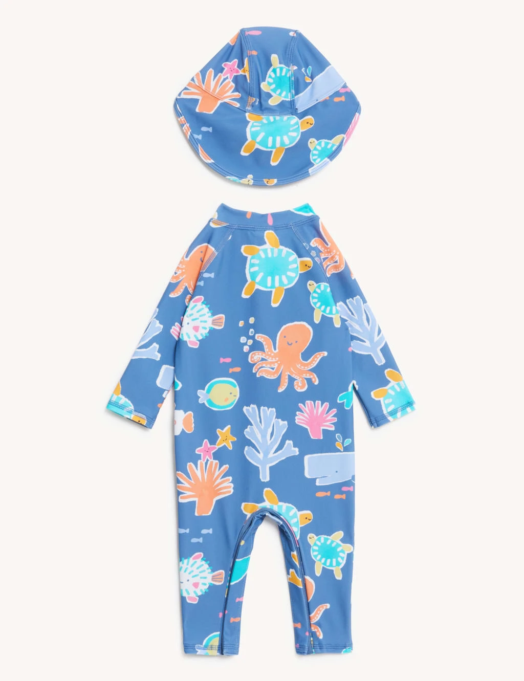 2pc Sealife Swimsuit & Hat Set (0-3 Yrs) 3 2pc Sealife Swimsuit & Hat Set (0-3 Yrs) - Image 3