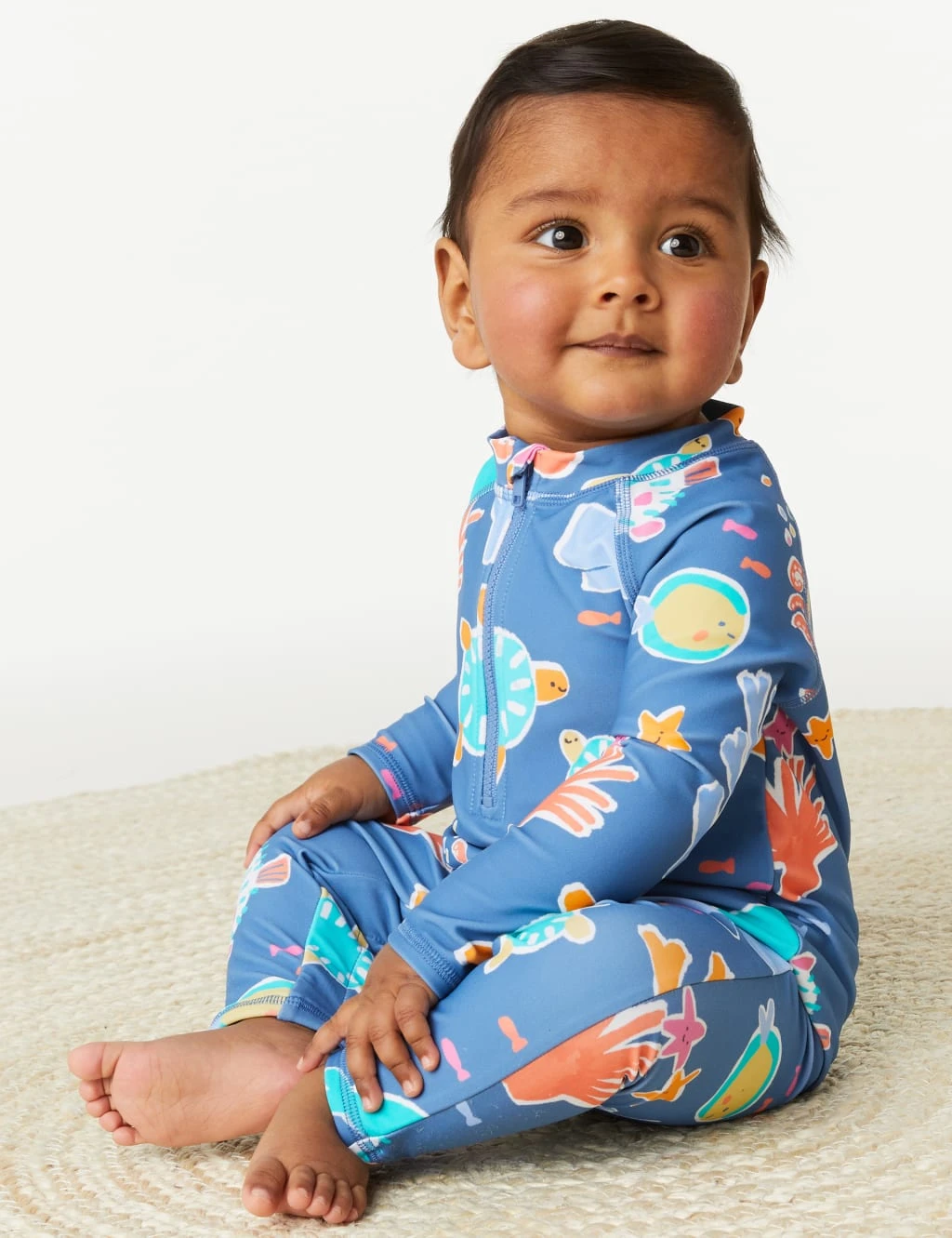 2pc Sealife Swimsuit & Hat Set (0-3 Yrs) 6 2pc Sealife Swimsuit & Hat Set (0-3 Yrs) - Image 6