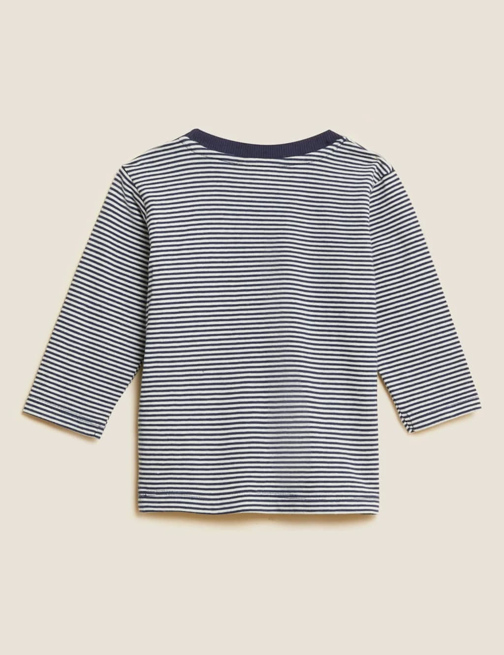 Pure Cotton Striped Long Sleeve Top (0-3 Yrs) 2 Pure Cotton Striped Long Sleeve Top (0-3 Yrs) - Image 2