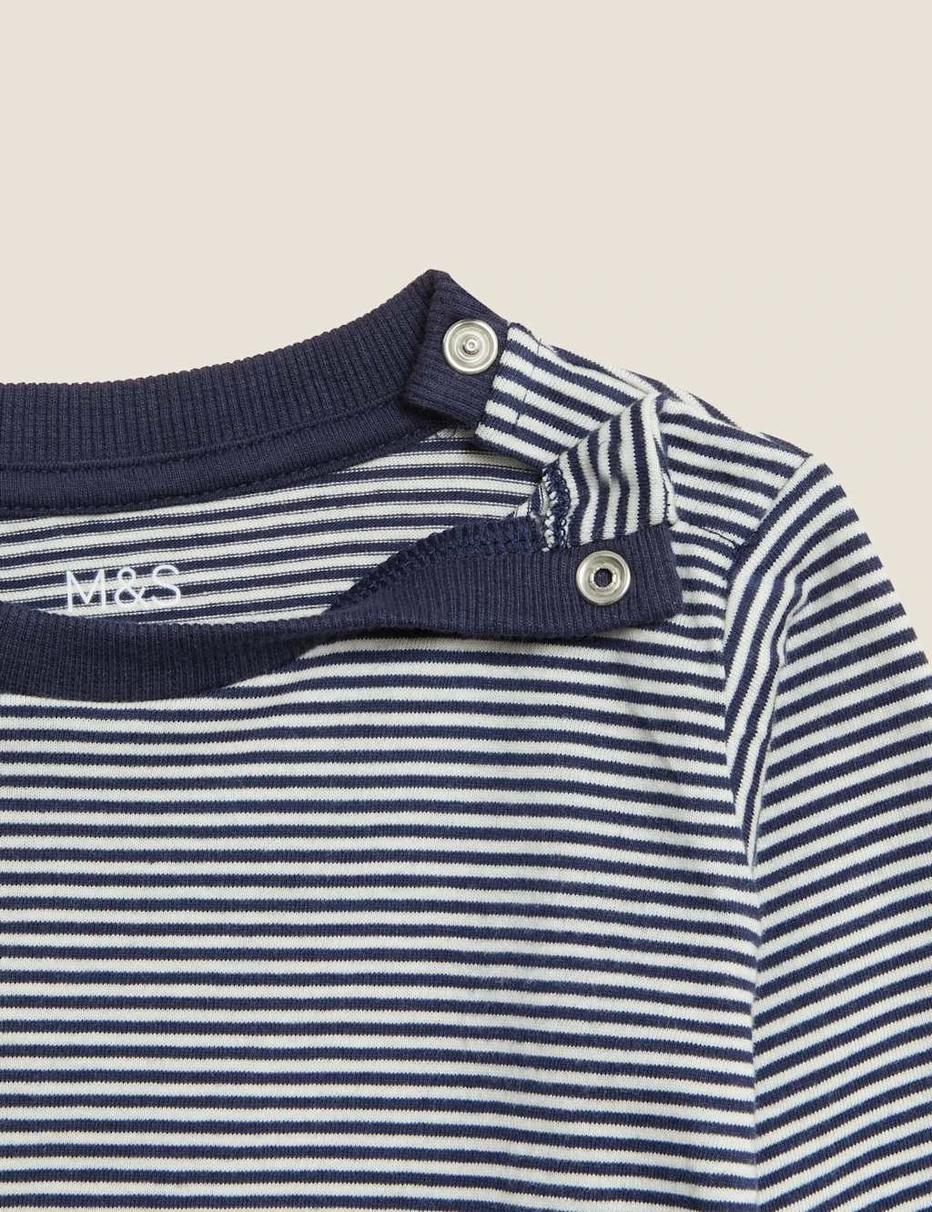 Pure Cotton Striped Long Sleeve Top (0-3 Yrs) 3 Pure Cotton Striped Long Sleeve Top (0-3 Yrs) - Image 3