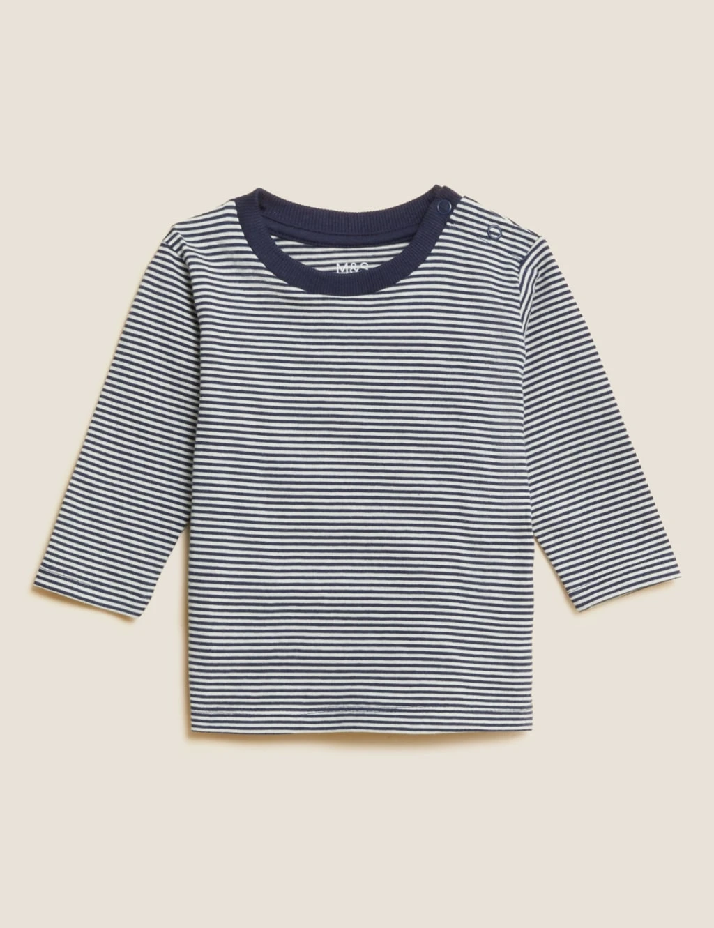 Pure Cotton Striped Long Sleeve Top (0-3 Yrs) 1 Pure Cotton Striped Long Sleeve Top (0-3 Yrs)
