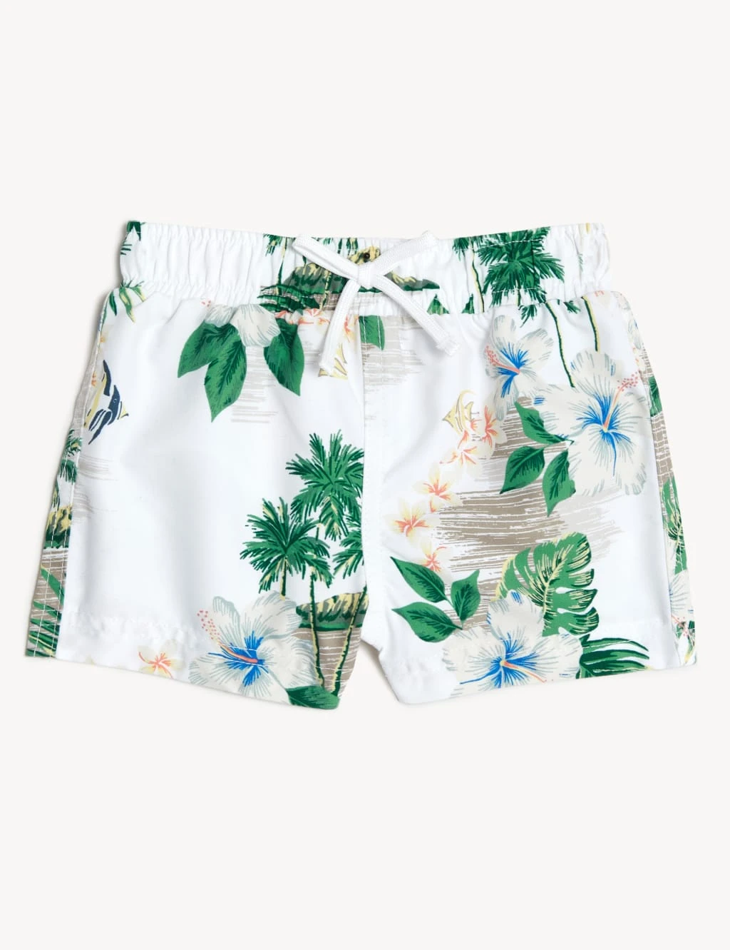 Mini Me Palm Tree Print Swim Shorts (0 - 3 Yrs) 1 Mini Me Palm Tree Print Swim Shorts (0 - 3 Yrs)